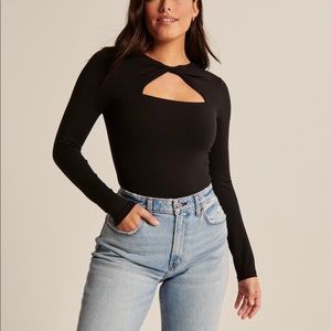 Abercrombie black twist neck bodysuit NEVER WORN